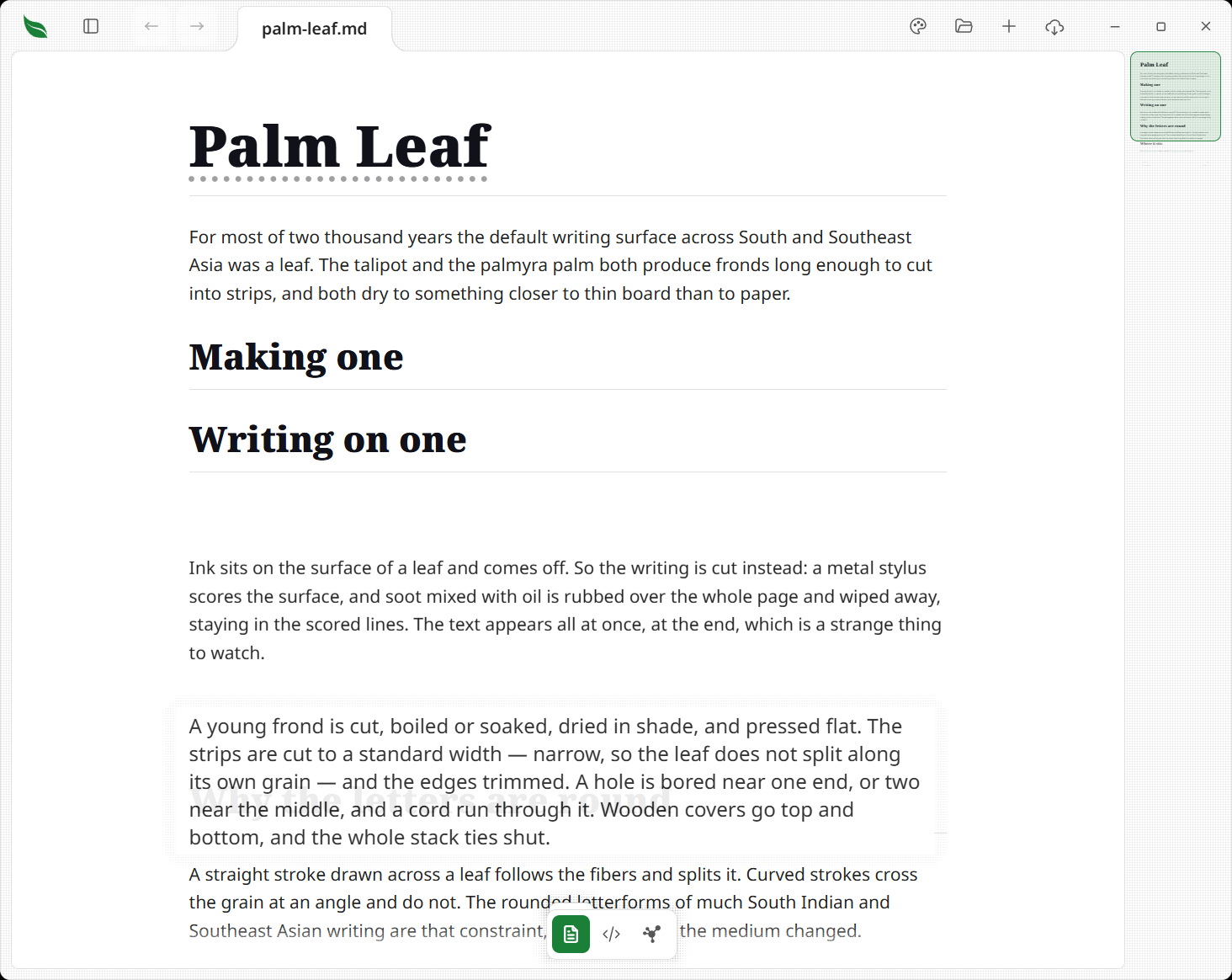 One paragraph lifted out of a document mid-drag, floating over the page while its neighbors slide together to close the gap it left