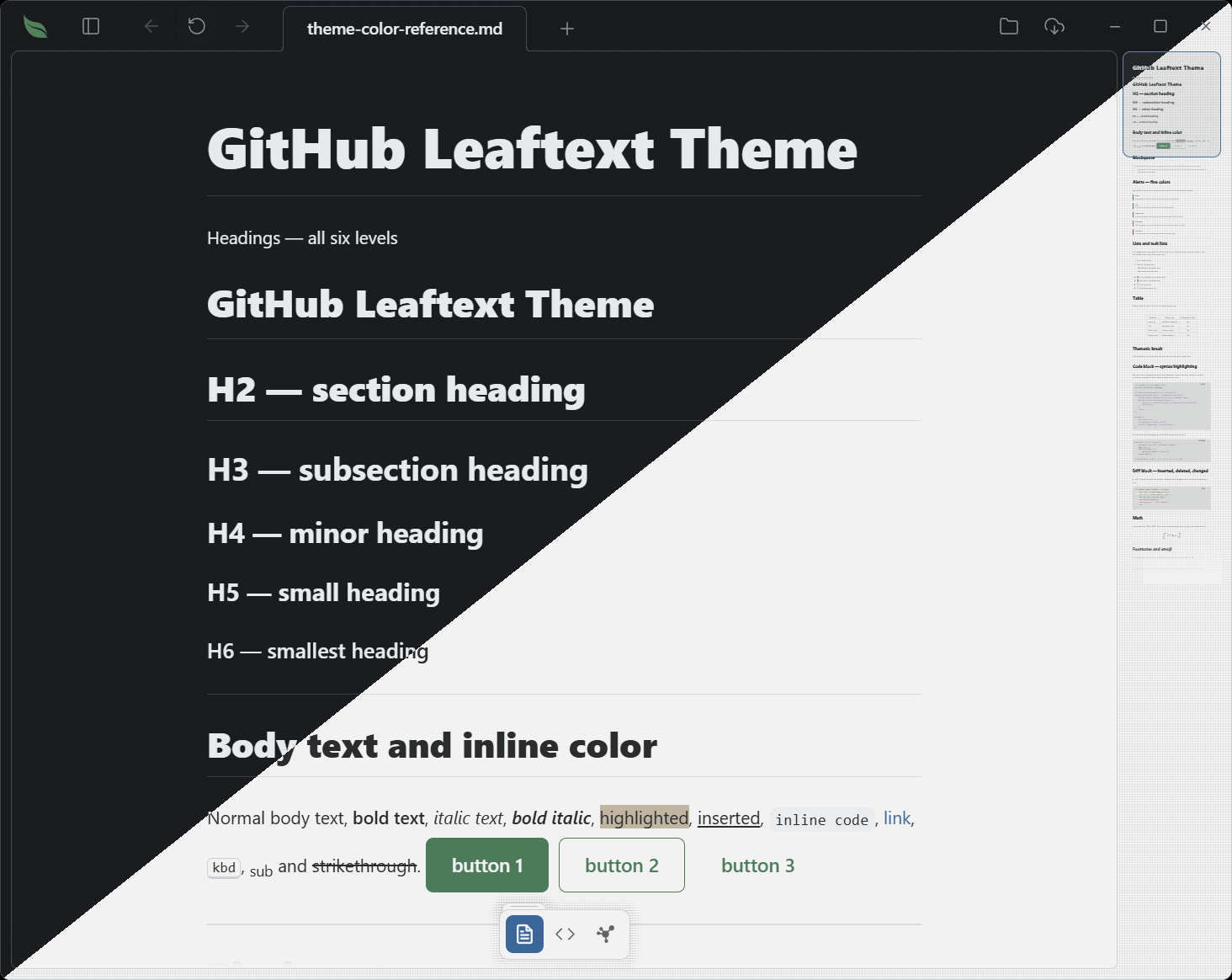 GitHub — the same document in the light and dark variants GitHub — the same document in the light and dark variants