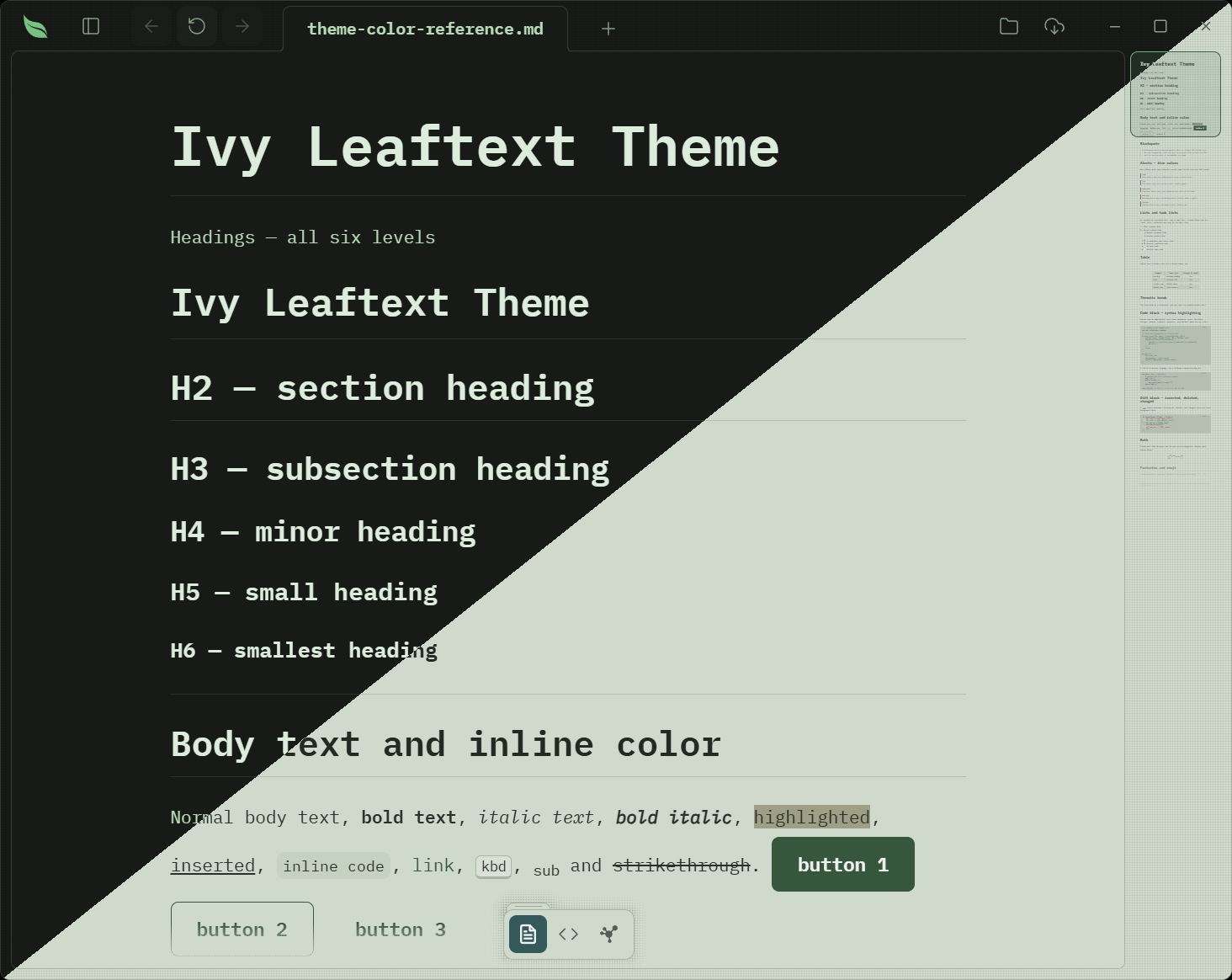 Ivy — the same document in the light and dark variants Ivy — the same document in the light and dark variants