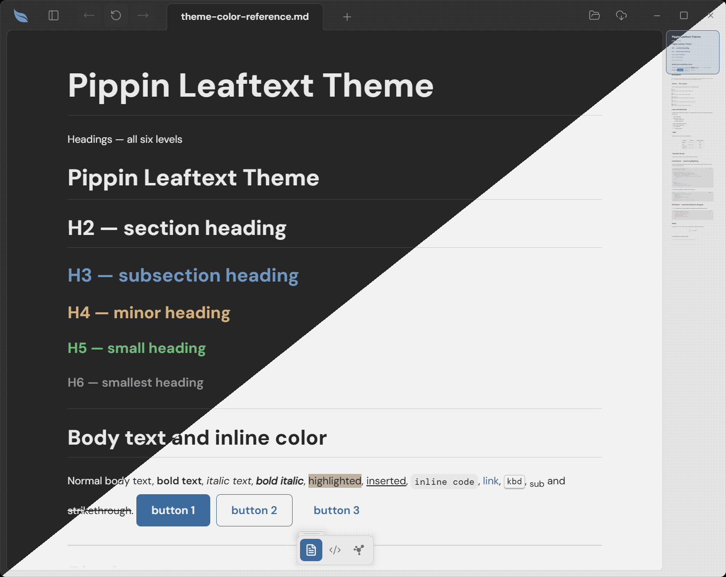 Pippin — the same document in the light and dark variants Pippin — the same document in the light and dark variants